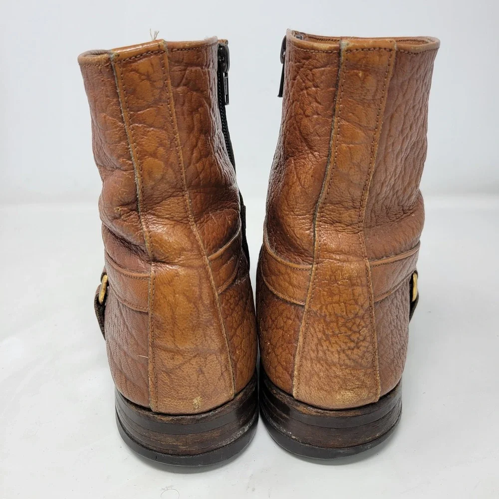 Stuart McGuire Brown Leather Harness Ankle Boots Made in England Mens S907 53636